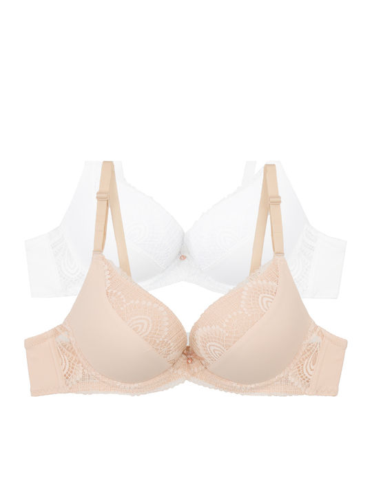 Beige Büstenhalter mit Bügel 2er Pack B Körbchen