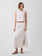 Leinen Maxi Damenrock Off White