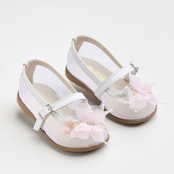 Ever Kid Βαπτιστικές Δερμάτινες Μπαλαρίνες Λευκές