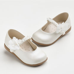 Ever Kid Christening Leather Pumps Ecru