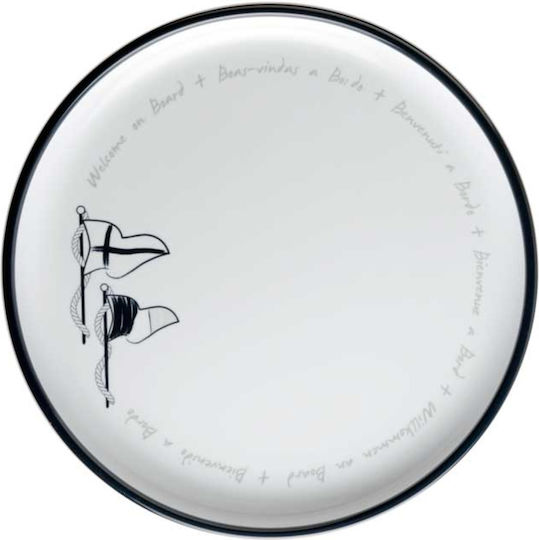 Marine Business Welcome On Board Shallow Serving Plate Made of Melamine Blue 6 Pieces