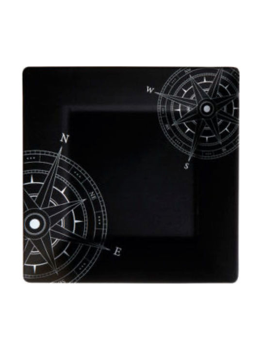 Marine Business Shallow Square Serving Plate from Melamine 6 Pieces