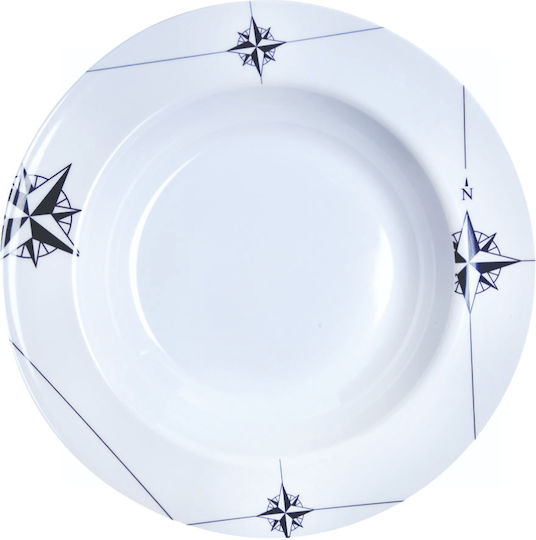 Marine Business Northwind Serving Plate Deep Melamine White 6 Pieces