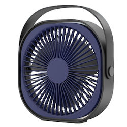 Mini Ventilator De Birou Usb Alista Home Rotire 360 De Grade 3 Viteze 4000 Ma 13.5 X 12.8 Albastru