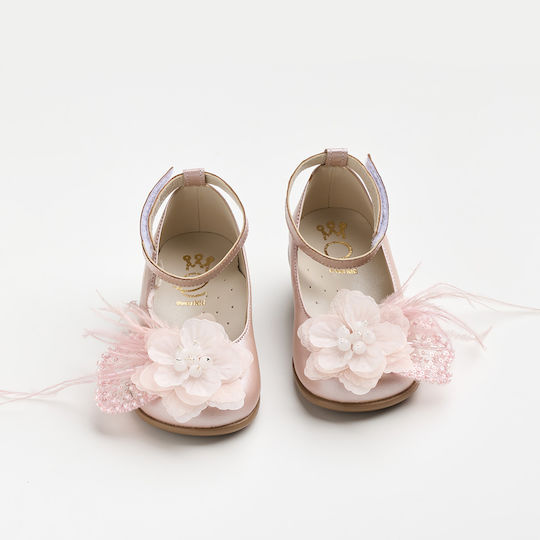 Ever Kid Taufschuhe für Mädchen Leder Pumpen Rosa