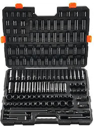Vevor CJTTZJ1CRMO1LIEEAV0 Set Chei Tubulare Și Chei Cu Clichet 3\8" & 1\2" 130 Bucăți