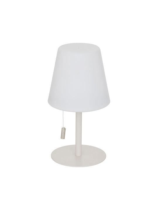 Metal Table Lamp LED with White Shade and Base