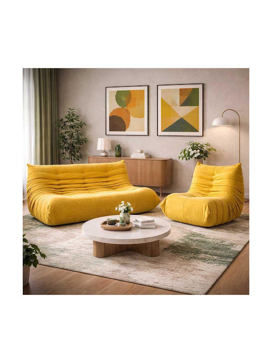 Togo Three-Seater Couch Yellow 174x102x70 cm