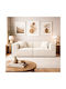 Two-Seater Couch Ivory 208x101x63 cm