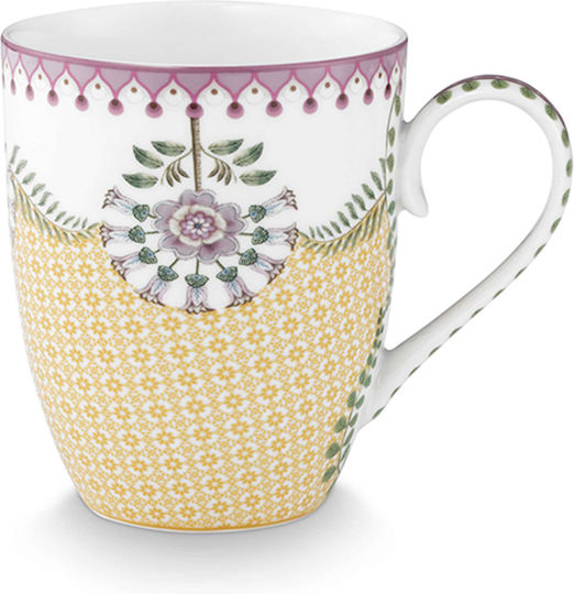 PiP Studio Lily Lotus Tiles Ceramic Yellow Mug 365ml