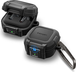 Spigen Kunststoff / Silikon Hülle Mit Haken in Schwarz für Samsung Galaxy Buds 4 / 4 Pro