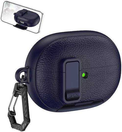 Huawei Freebuds Pro 5 Ohrhörer Tasche Leder Textur Mit Haken Dunkelblau
