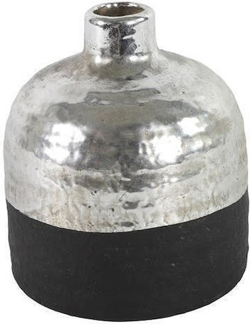 Vase Flasche Keramikschwarz Silber 10,5×12