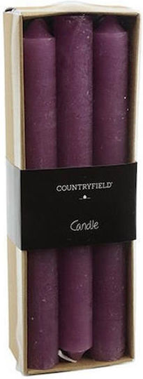 Atmosphera Decorative Taper Candle Purple 6 Pieces