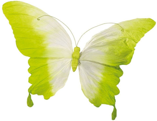 Figurină Decorativă Din Hârtie Fluture Verde Albă 60x37cm 157.002.0058.22
