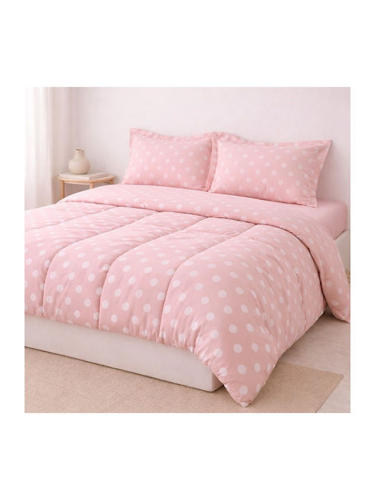 My Home Luxury Double Coverlet Set Pink 230x250cm 3 Pieces