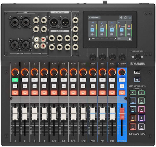 Yamaha MGX12-V CMGX12VBK Analoge Konsole 18 Kanäle & Bluetooth