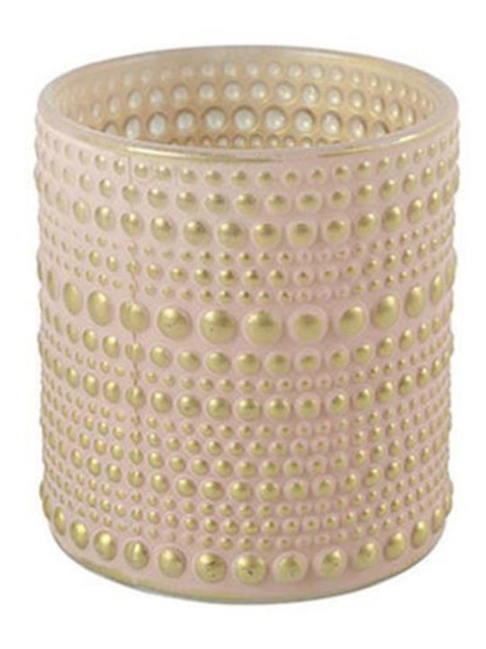 Atmosphera Nelle Glass Candle Holder in Beige Color 7x8cm
