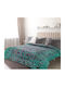 Whitegg Super King Steppdecke 220x240cm Petrol Blau