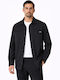 Μακρυμάνικo Overshirt σε Κανονική Γραμμή Μαύρο