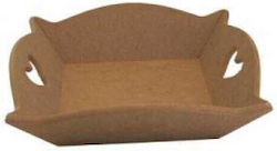Ξύλινος Δίσκος 27x27x9cm Χερούλια Καρδιά Mdf
