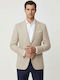 H Hutson Summer Men’s Suit Jacket with Slim Fit Light Beige
