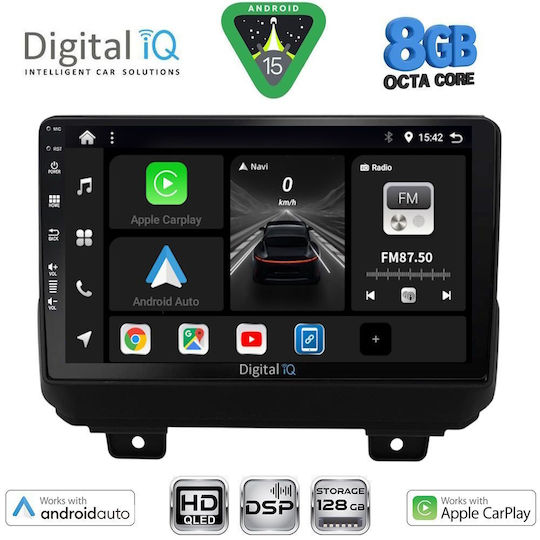 Digital IQ Car Audio System for Jeep Wrangler 2018 with Touch Screen 9" Bluetooth USB Wi-Fi GPS Apple CarPlay Android Auto Digital IQ BXF 7298 CPAA