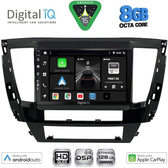 Digital IQ Car Audio System for Mitsubishi Pajero 2013 with Touch Screen 9" Digital IQ BXF 7447S_CPAA Bluetooth USB Wi-Fi GPS Apple CarPlay Android Auto