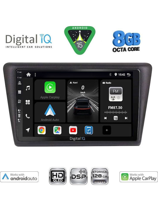 Digital IQ Car Audio System for Skoda Rapid 2014-2019 Bluetooth USB WiFi GPS Apple CarPlay Android Auto with 9" Touch Screen