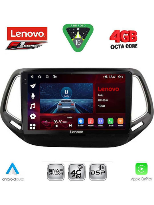 Lenovo Lenovo Auto-Audiosystem Für Jeep Compass 2016-2021 Bluetooth USB Eingebautes Wi-Fi GPS Apple CarPlay Android Auto Mit Touchscreen 10 Zoll