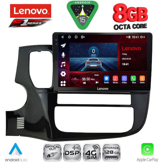 Lenovo Ηχοσύστημα Αυτοκινήτου για Mitsubishi Outlander 2013-2020 (Bluetooth/USB/WiFi/GPS/Apple-Carplay/Android-Auto) με Οθόνη Αφής 10"