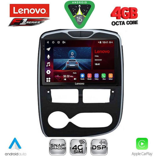 Lenovo Car Audio System for Renault Clio 2012-2015 (Bluetooth/USB/WiFi/GPS/Apple CarPlay/Android Auto) with 10" Touch Screen
