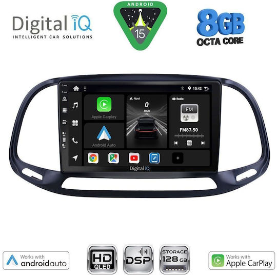 Digital IQ Ηχοσύστημα Αυτοκινήτου για Opel Combo Fiat Doblo 2015-2018 (Bluetooth/USB/WiFi/GPS/Apple-Carplay/Android-Auto) με Οθόνη Αφής 9"