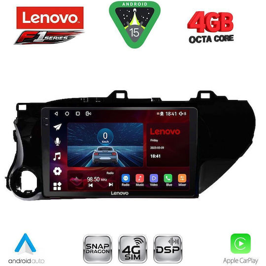 Lenovo Car Audio System for Toyota Hilux 2017 Bluetooth USB WiFi GPS Apple CarPlay Android Auto with 10" Touch Screen