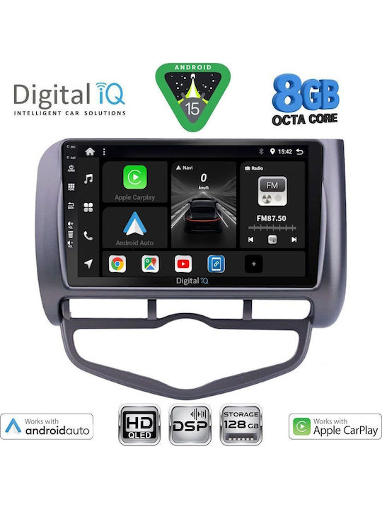 Digital IQ Auto-Audiosysteme für Honda Jazz 2002-2008 mit Klima (Bluetooth/USB/Eingebautes Wi-Fi / GPS / Apple CarPlay / Android Auto) mit Touchscreen 9"