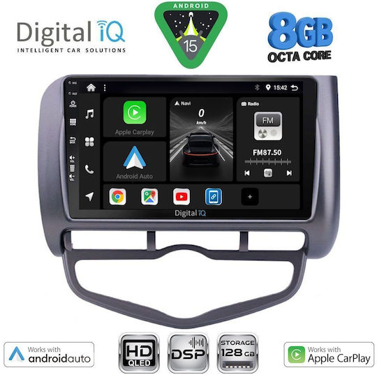 Digital IQ Car Audio System for Honda Jazz 2002-2008 with Clima Bluetooth USB Wi-Fi GPS Apple CarPlay Android Auto with 9-Inch Touch Screen