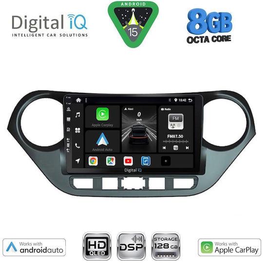 Digital IQ Car Audio System for Hyundai i10 2014-2020 Bluetooth USB WiFi GPS Apple CarPlay Android Auto with 9" Touch Screen
