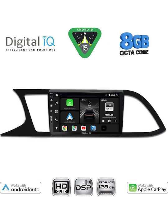 Digital IQ Car Audio System for Seat Leon 2012-2021 (Bluetooth/USB/WiFi/GPS/Apple CarPlay/Android Auto) with 9" Touch Screen