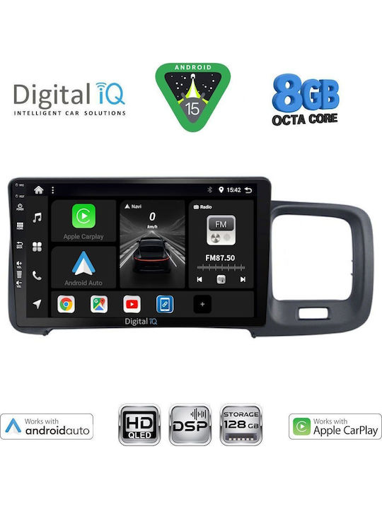Digital IQ Car Audio System for Volvo S60 2010-2018 (Bluetooth/USB/WiFi/GPS/Apple CarPlay/Android Auto) with 9" Touch Screen