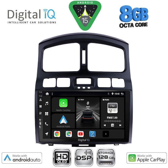Digital IQ Ηχοσύστημα Αυτοκινήτου για Hyundai Santa Fe 2003-2006 (Bluetooth/USB/WiFi/GPS/Apple-Carplay/Android-Auto) με Οθόνη Αφής 9"