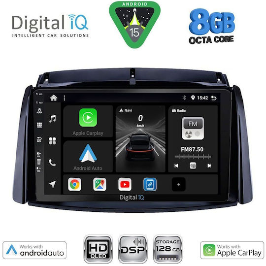 Digital IQ Car Audio System for Renault Koleos 2006-2016 Bluetooth USB WiFi GPS Apple CarPlay Android Auto with 9" Touch Screen