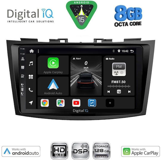 Digital IQ Ηχοσύστημα Αυτοκινήτου για Suzuki Swift 2011-2016 (Bluetooth/USB/WiFi/GPS/Apple-Carplay/Android-Auto) με Οθόνη Αφής 9"