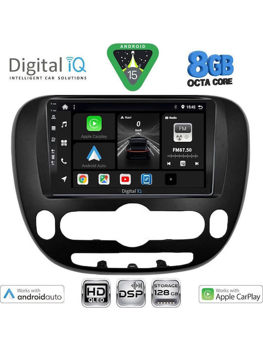 Digital IQ Auto-Audiosystem für Kia Seele 2014+ mit Touchscreen 9" (Bluetooth/USB/Eingebautes Wi-Fi / 3G/GPS/Apple CarPlay/Android Auto)