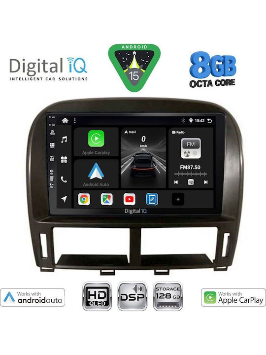 Digital IQ Car Audio System for Jaguar XF Lexus LS 2000-2006 Bluetooth USB WiFi GPS Apple CarPlay Android Auto with 9" Touch Screen