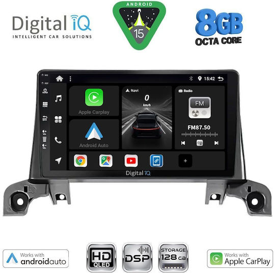Digital IQ Ηχοσύστημα Αυτοκινήτου για Peugeot 3008 2017+ (Bluetooth/USB/WiFi/GPS/Apple-Carplay/Android-Auto) με Οθόνη Αφής 9"