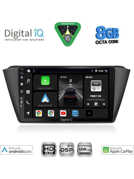 Digital IQ Car Audio System for Skoda Fabia 2015-2022 Bluetooth USB WiFi GPS Apple CarPlay Android Auto with 9" Touch Screen