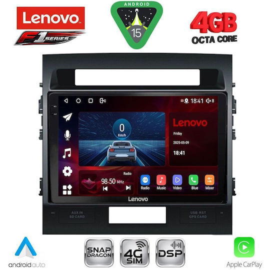 Lenovo Ηχοσύστημα Αυτοκινήτου για Toyota Land Cruiser 2008-2015 (Bluetooth/USB/WiFi/GPS/Apple-Carplay/Android-Auto) με Οθόνη Αφής 10"