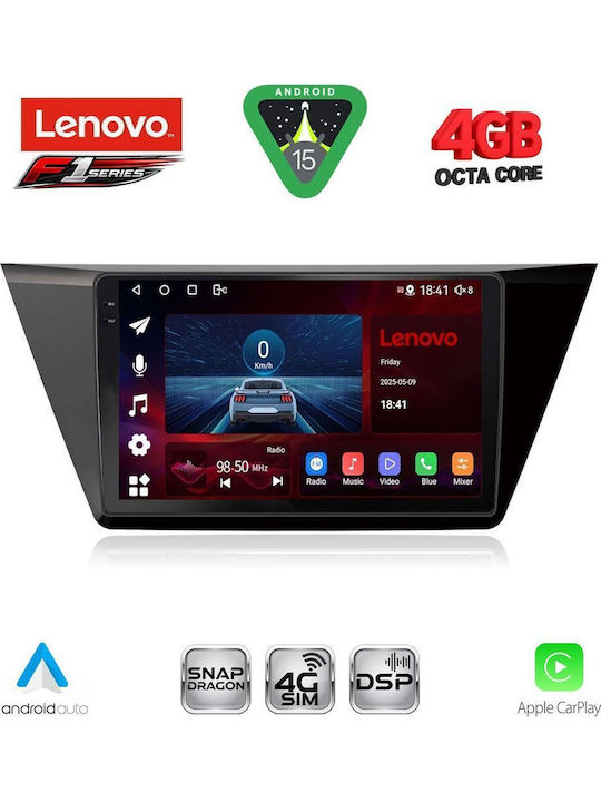 Lenovo Car Audio System for Volkswagen Touran 2016 (Bluetooth/USB/WiFi/GPS/Apple CarPlay/Android Auto) with 10" Touch Screen