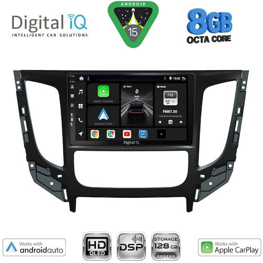 Digital IQ Car Audio System for Mitsubishi L200 2015-2019 with Clima (Bluetooth USB Wi-Fi GPS Apple CarPlay Android Auto) with 9-Inch Touch Screen