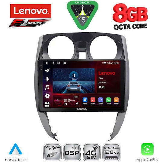 Lenovo Ηχοσύστημα Αυτοκινήτου για Nissan Note 2012-2020 (Bluetooth/USB/WiFi/GPS/Apple-Carplay/Android-Auto) με Οθόνη Αφής 10"